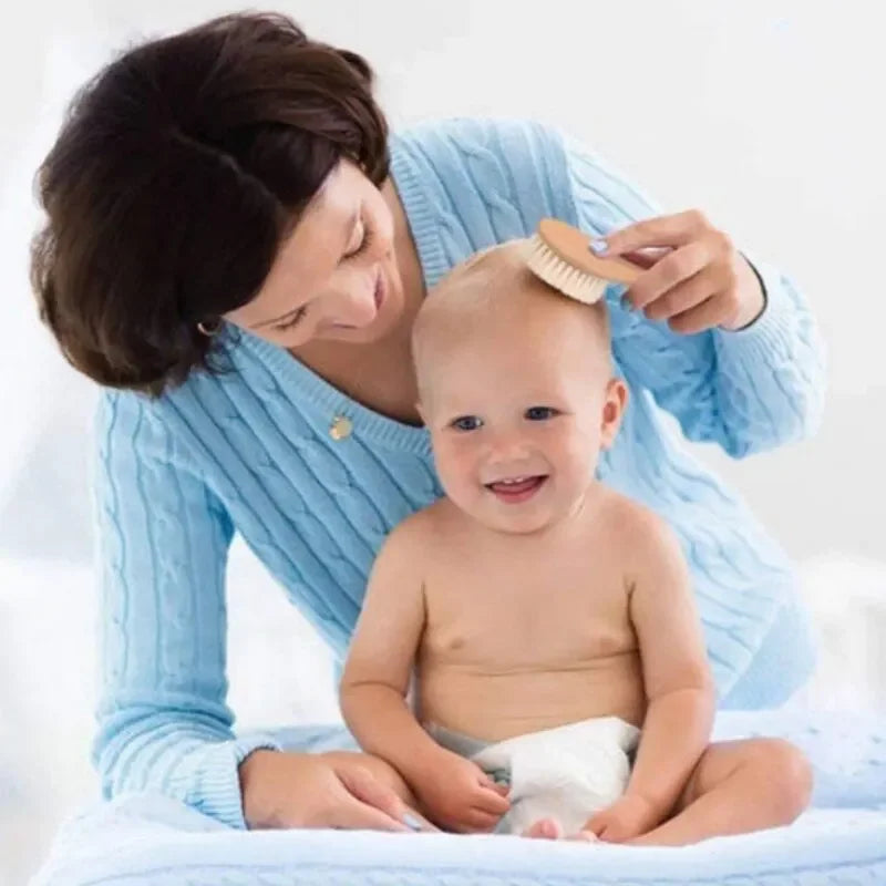 2 Piece Wooden Infant Brush & Comb
