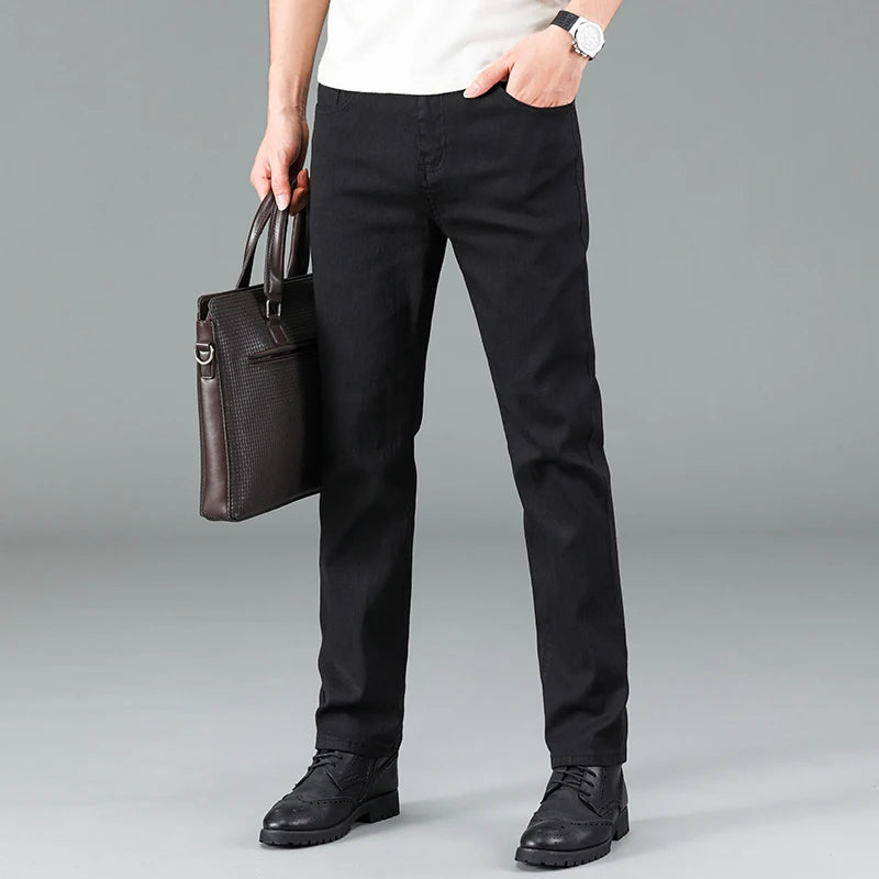 Classic Comfortable Elastic Fitted Jeans