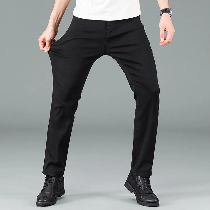 Classic Comfortable Elastic Fitted Jeans