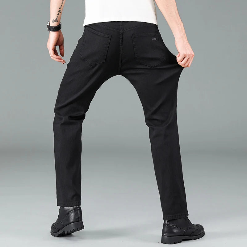 Classic Comfortable Elastic Fitted Jeans