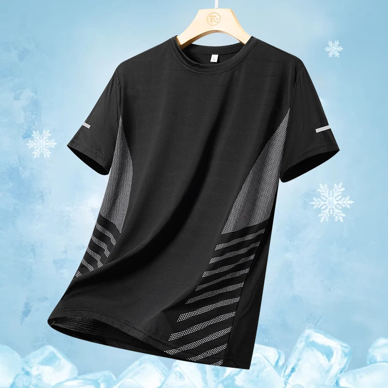 Reflective Printing Quick Dry Silk T-shirt