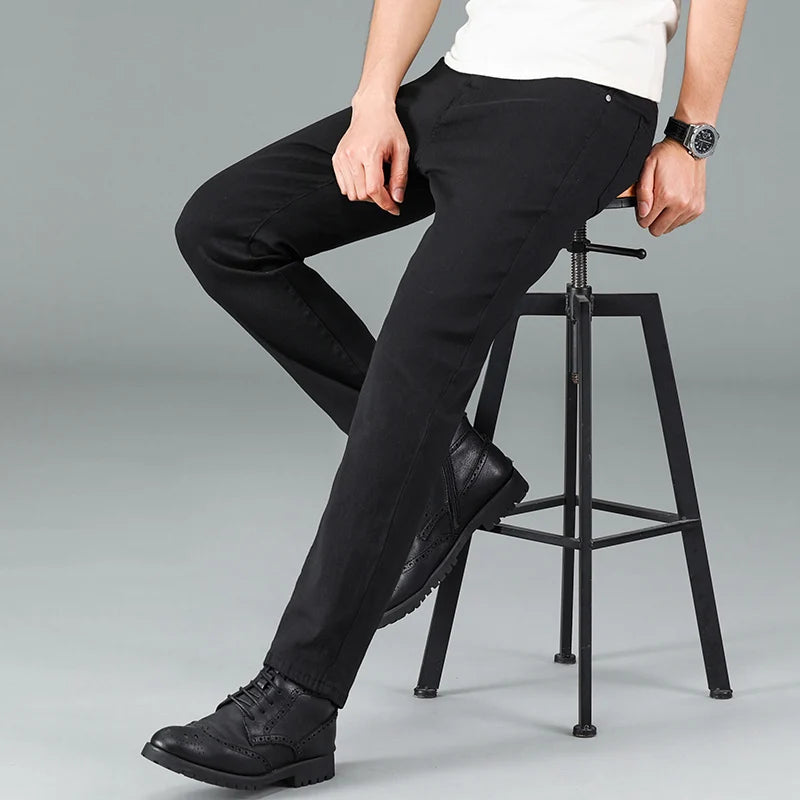 Classic Comfortable Elastic Fitted Jeans