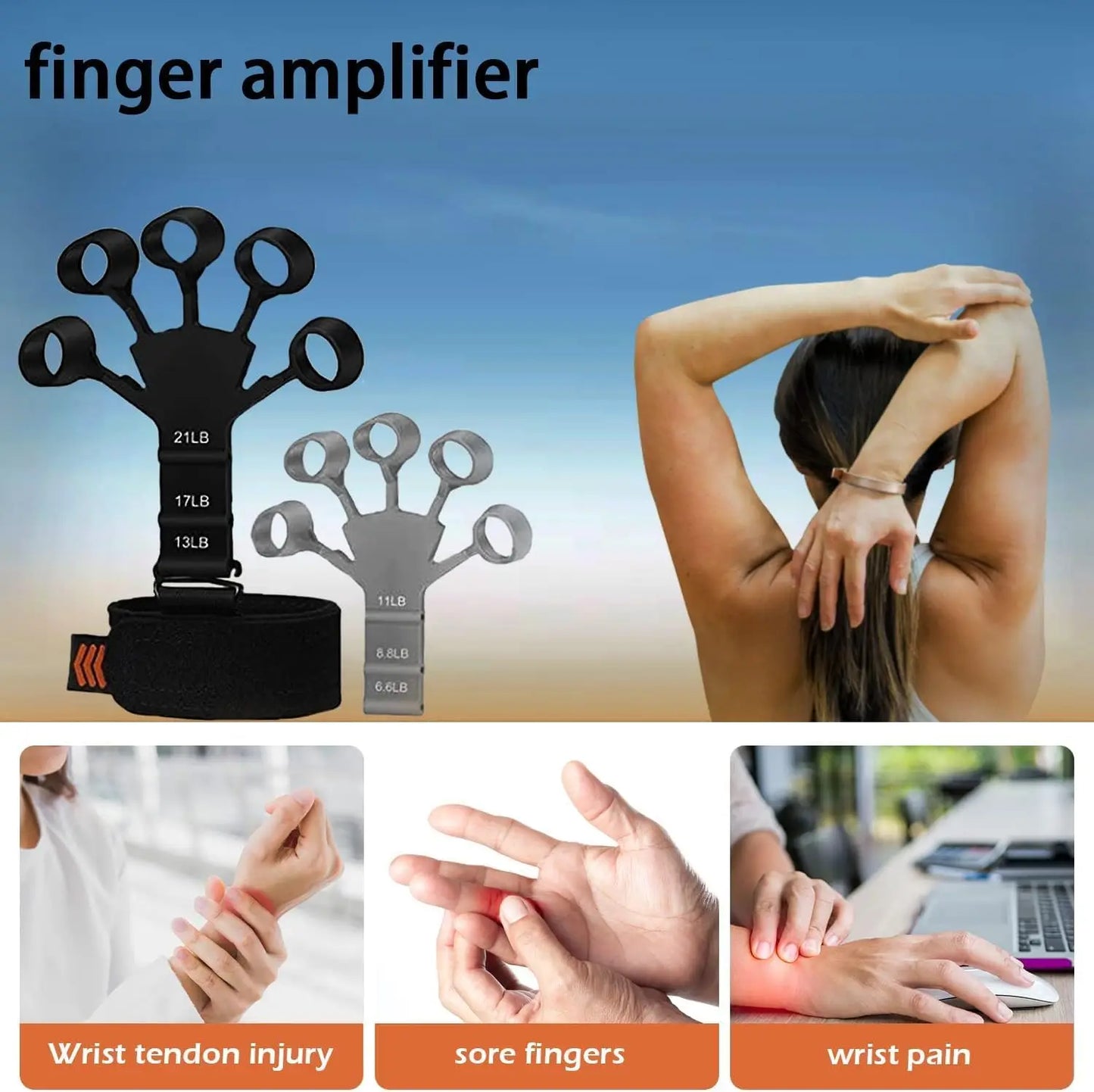 Finger/Wrist Resistant Strengthener with 6 Resistant Levels