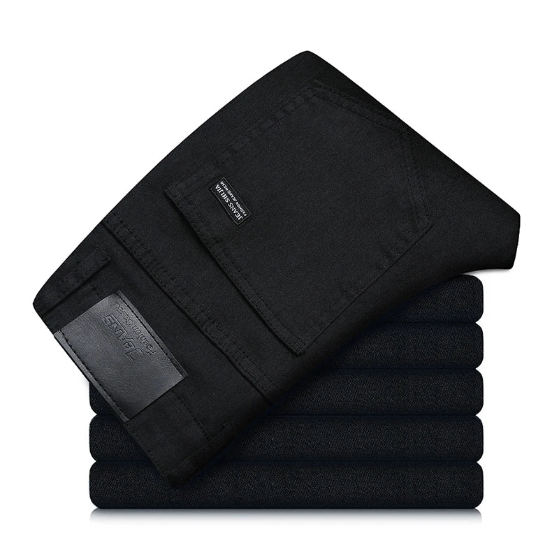 Classic Comfortable Elastic Fitted Jeans