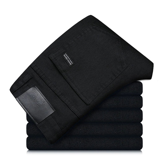 Classic Comfortable Elastic Fitted Jeans